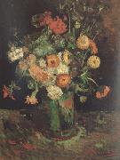 Vase with Zinnias and Geraniums (nn04), Vincent Van Gogh